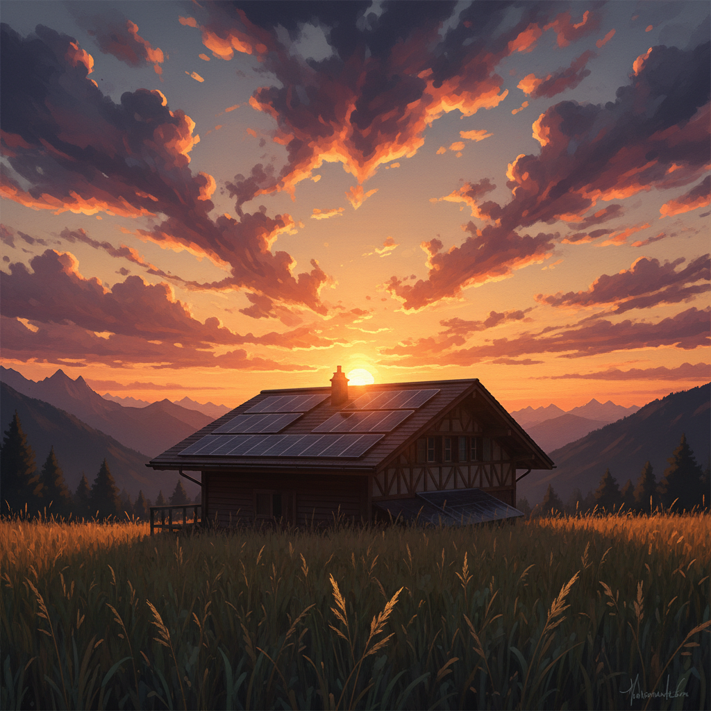 Solaranlage auf Schweizer Hausdach